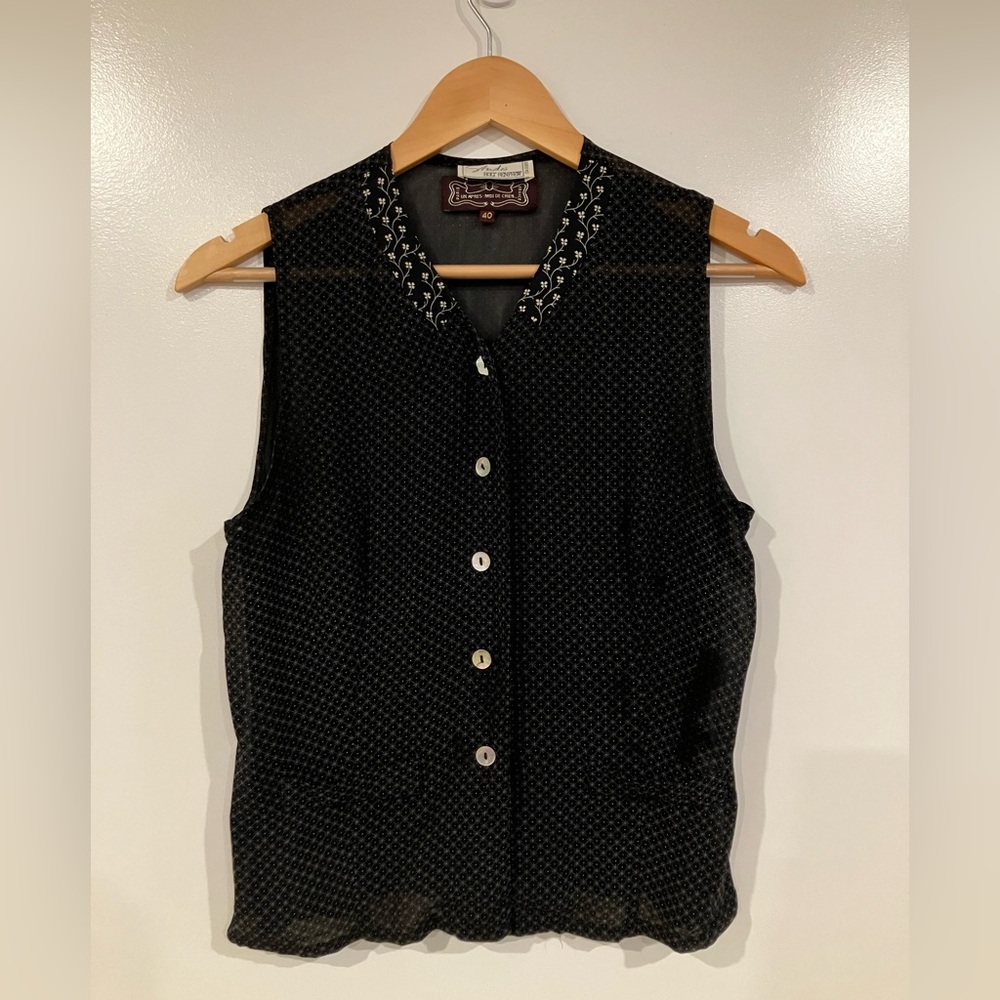 Vintage Holt Renfrew Audis Paris Sleeveless Button-Down Vest Size Medium - Picture 1 of 6